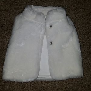 Carters White Faux Fur Vest - 3 months